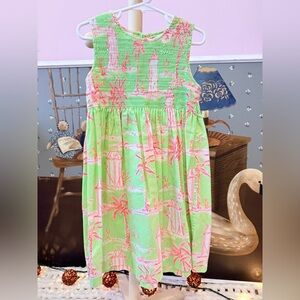 Lilly Pulitzer Green and Pink Kids Dress